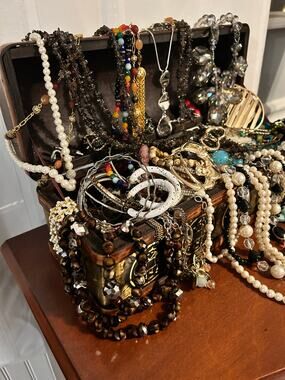 Vintage & Modern Jewelry Treasure Chest – 6.5 Lbs – Wearable Jewelry Collection